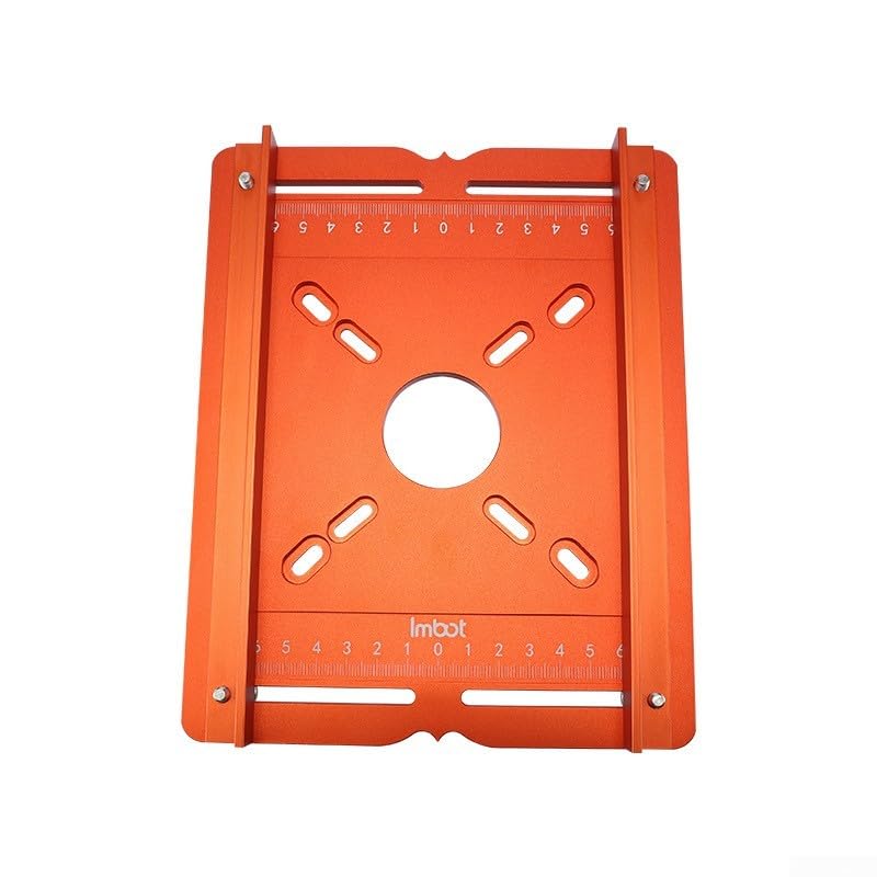 Gastagrav Aluminum Router Guide Rail Base Plate for Woodworking, Dual Fence Slotting Tool with Etched Scale, Compatible with Trimming Machines for Precise Groove Cutting(A)