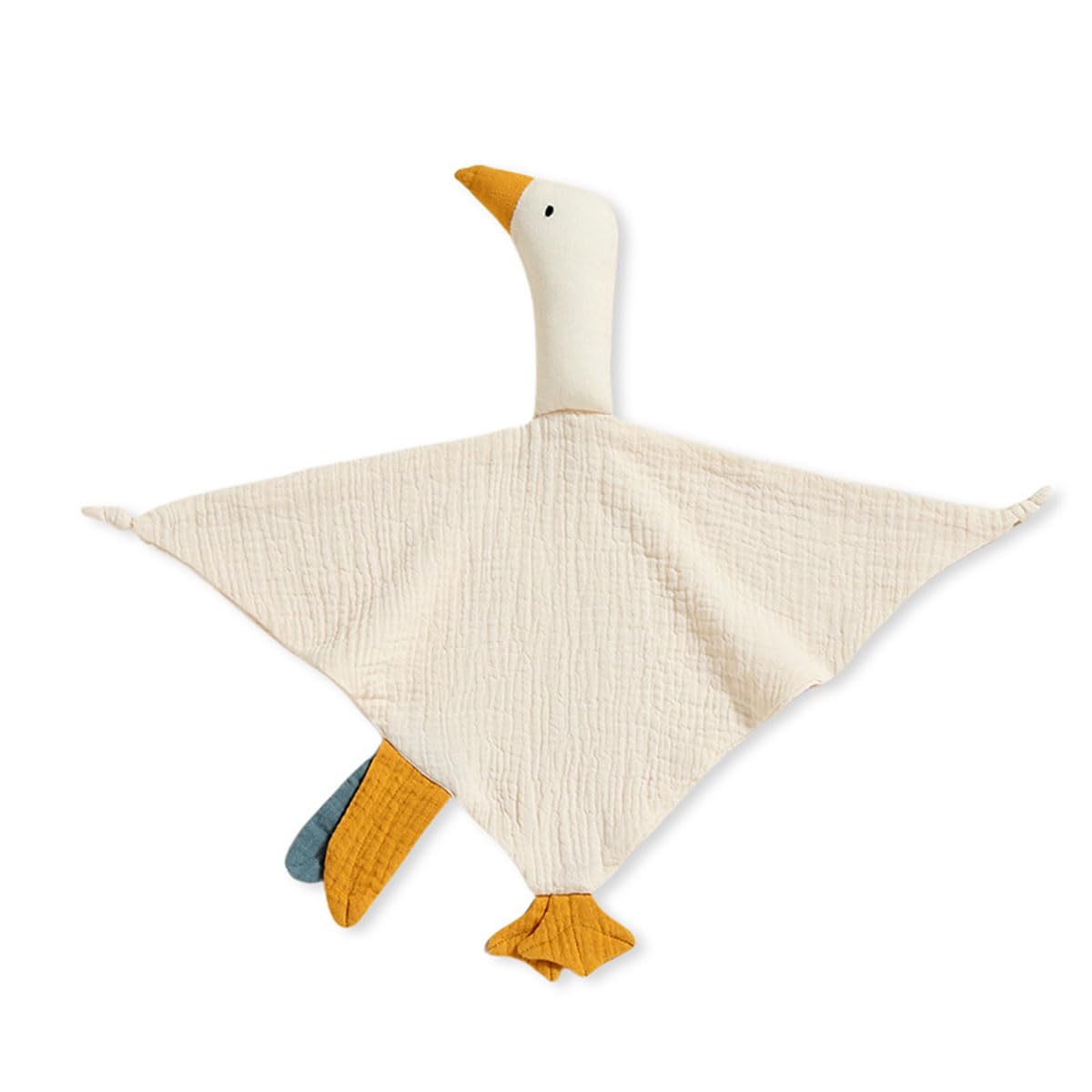 Goose Lovey Muslin Cotton Baby Blanket, Soft Breathable Lovies for Babies, (White)