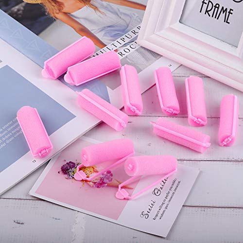 Elcoho 36 Pieces Foam Sponge Hair Rollers 20 Mm Mini Foam Hair Styling Curlers Flexible Sponge Curlers With Storage Bag Soft Sleeping Hair Curlers For Adults And Kids (Pink) #TOP4