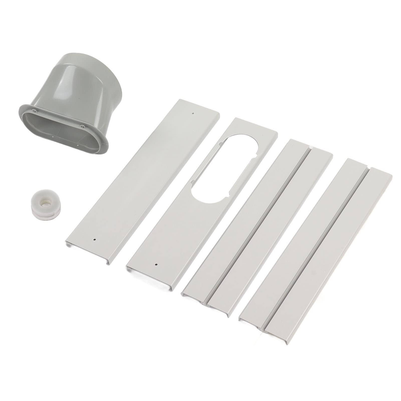 Kit Finestra per Condizionatore Portatile Regolabile 43-140cm con Adattatore 130mm PVC Include 4 Deflettori Viti e Striscia Fissa