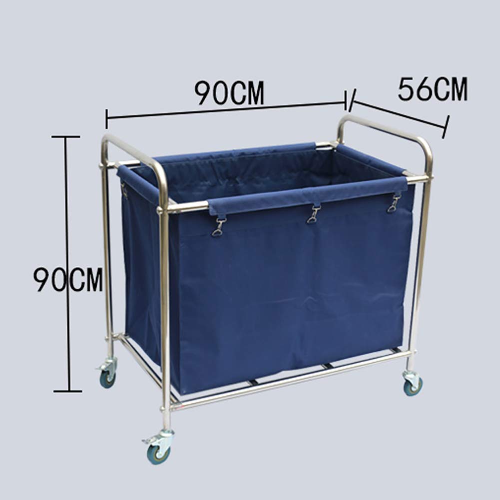 XBTGS Carrito de cocina resistente con clasificador de lavandería y ruedas de freno giratorias; carrito rodante de servicio de habitación; adecuado para taquillas azules de 90 x 56 x 90 cm; azul - 90