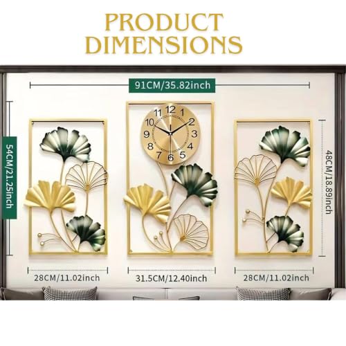 Image of Metal Wall Clock for Living Room Stylish Antique Big Wall Decor Clock Metal Unique Wall Clock for Home Decor (Set of 3)
