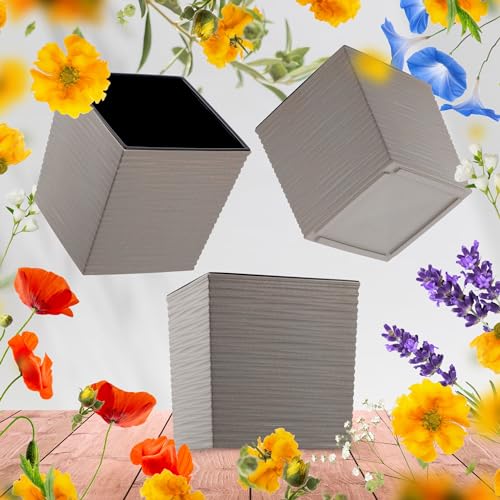 KADAX Blumentopf aus Kunststoff, wetterfester Gartentopf für Balkon, Terrasse, Innenbereich, Leichter Topf mit Einlage, Pflanzentöpf… – Ansicht 7