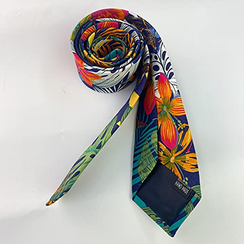 Image of Mantieqingway Floral Ties for Men Skinny Cotton Tie Flower Necktie
