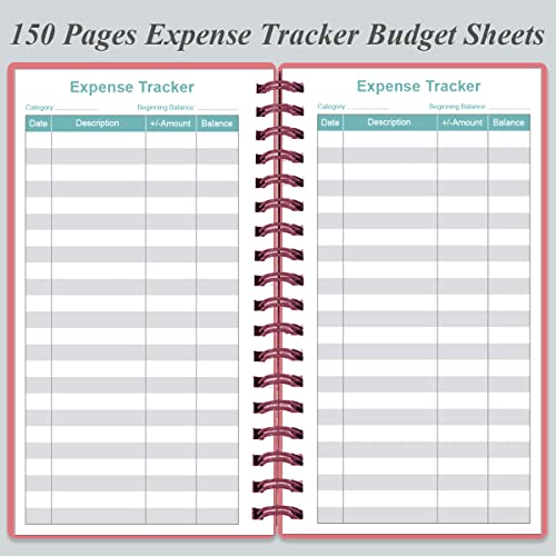 Budget Planner - A6 Expense Budget Tracker, Budget Book For Ledger Book, Money Organizer For Wallet, 3.75" X 6.75", Pink #TOP2