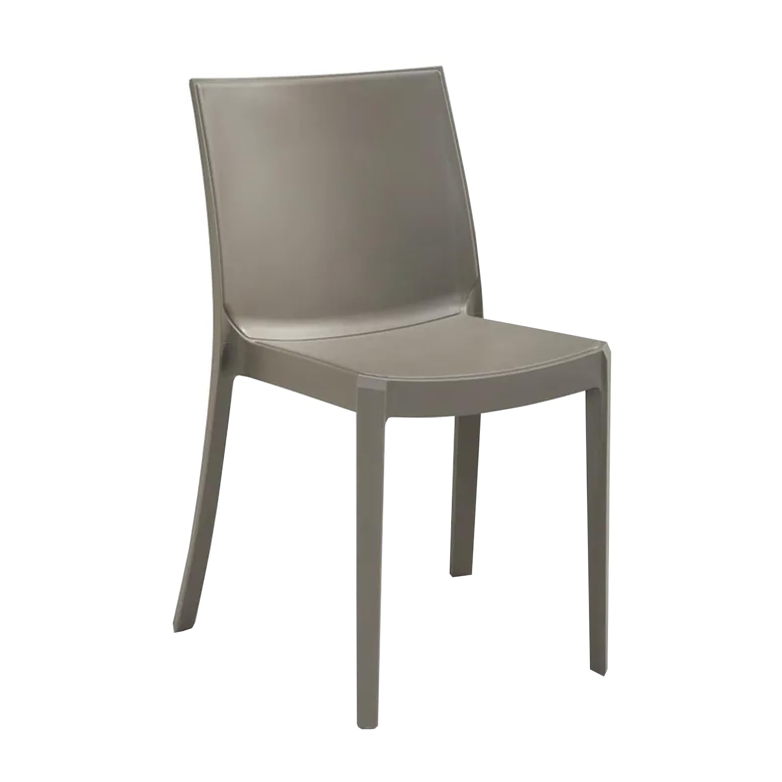 MONDO VIRO Sedia da pranzo Perla in polipropilene per giardino impilabile antiscivolo cm 47x55 82h (Tortora)