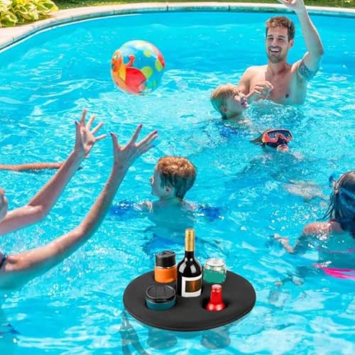 Porte-gobelet flottant de piscine et plateau à 5 trous - 3