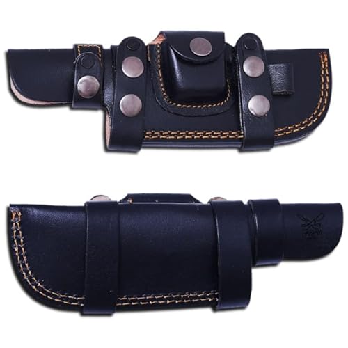 ADAM KNIVES Bainha de faca rastreadora de couro para cinto, bainha de couro horizontal, bainha de co