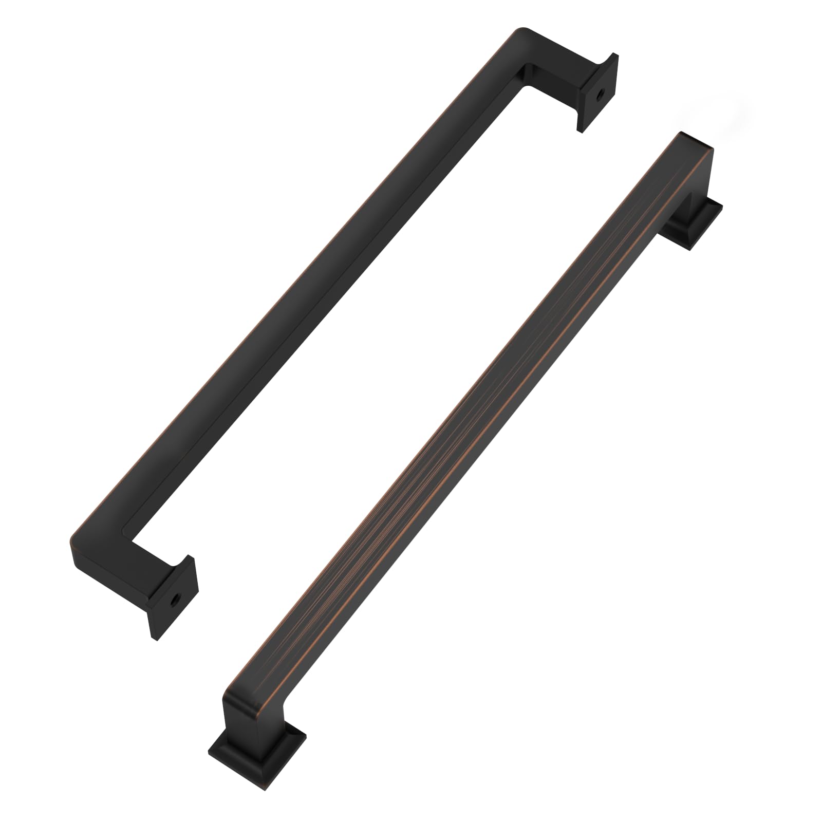 OMATEE 10 Pack 8.8 Inch(224mm) Oil Rubbed Bronze Kitchen Cabinets Handles Oil Rubbed Bronze Cabinet Pull Cabinet Hardware for Cupboard Square Kitchen