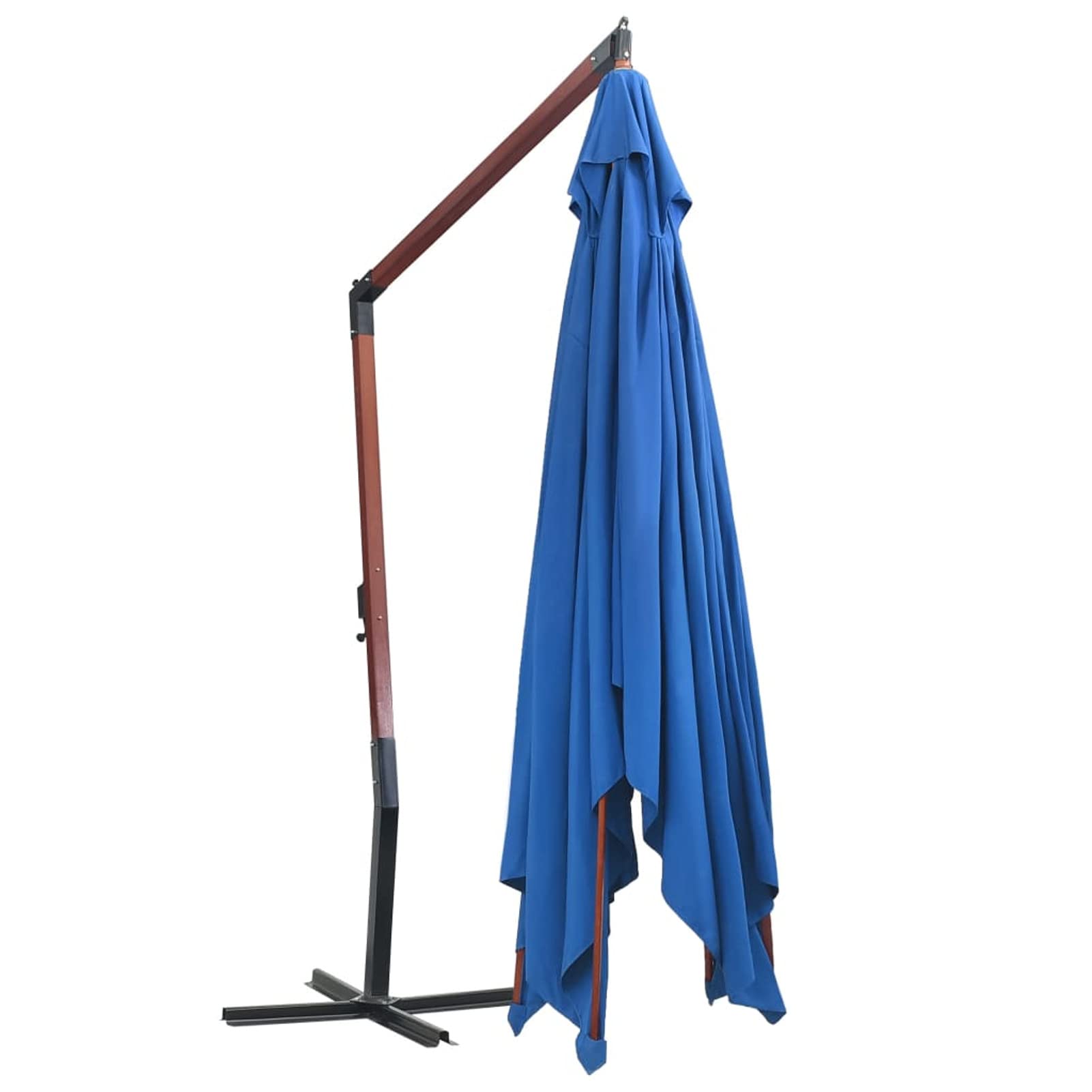 Homgoday Sombrilla de jardín Colgante con Palo de Madera Azul 4x3 m Sombrilla Terraza Exterior, Sombrilla Jardín Grande Orientable Jardín Parasol Balcón