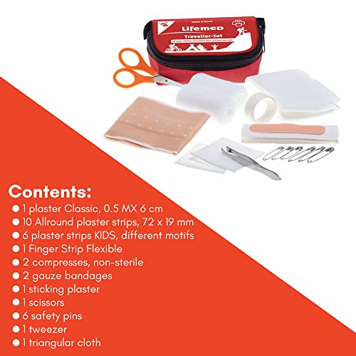 Foto von Lifemed Reise-Erste-Hilfe-Set - Tragbare und komplette Notfall-Box, 8x11,5x6 cm.