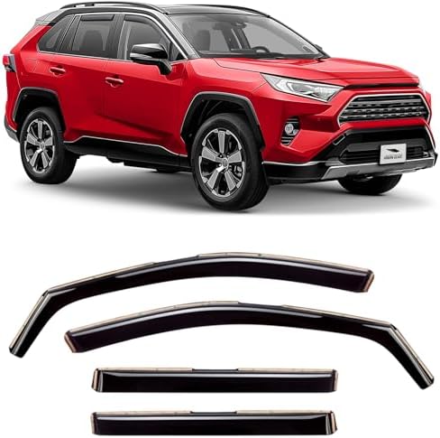 Voron Glass in-Channel Extra Durable Rain Guards for Toyota RAV4 2019-2025, Window Deflectors, Vent Window Visors, 4 Pieces - 200555