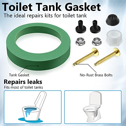 Ceoighe 3'' Toilet Tank Parts Replacement Kit, Compatible With American Standard As738756-0070A Toilet Tank To Bowl Gasket, Toilet Parts Kit Fits Most 3 Inch, Flush Valve Opening Toilet Tanks #TOP4