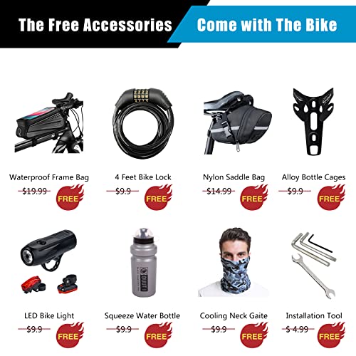 Redfire Hybrid Bikes, 21 Speed Shimano Shifters,700C Wheels 19/21 Inch Aluminum Frame,City Commuter Bicycle for Adult Men&Women - Thumbnail 3