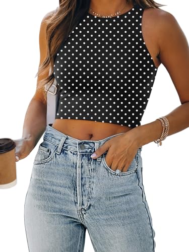 Image of EFAN Women's Double Lined Racerback Crop Tank Top | High Neck Slim Fit Sleeveless Workout Top, No-Bra Essential for Gym, Yoga & Going Out