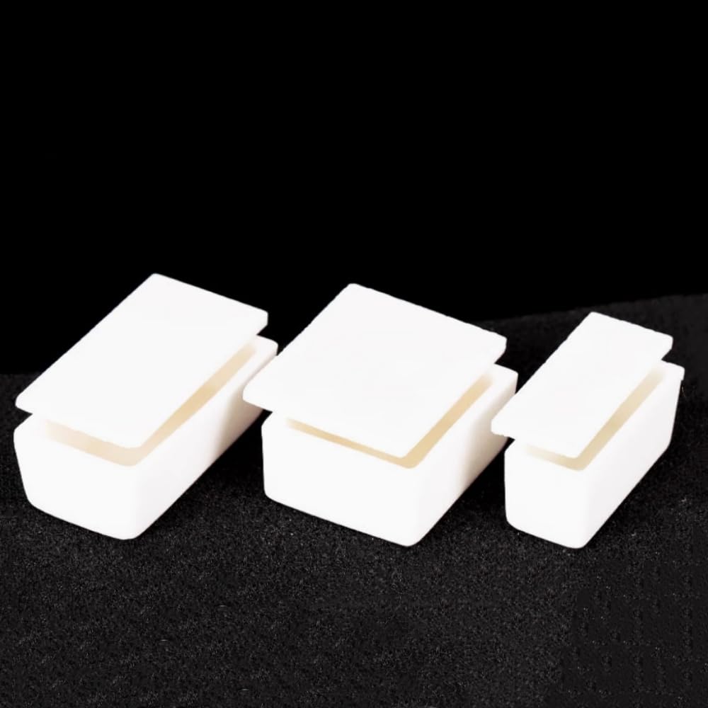 99 Alumina Square Crucible with Square Sheet Cover, High Temperature Resistant Tube Furnace Corundum Crucible for Laboratory Capacity: 60mL~2000mL Optional (Capacity: 1290mL (150x150x80mm))