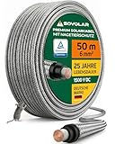 Sovolar Solarkabel 6mm2 50m - Edelstahlgeflecht Marder Abwehr - PV Kabel für Photovoltaik - Kabelschutz vor Tieren Nagerschutz - Geschäftskunden mit 19% MwSt