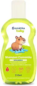 Biomátika Baby Shampoo Camomila 210ml Limpeza Suave Bebê Não Arde Olhos Vegano Uso Diário