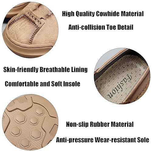 Men's Italian Handmade Casual Slip On Loafers,Non-Slip Soft Sole Leather Dressy Sneakers Outdoor Driving Walking Shoes2