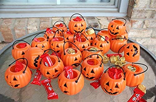 Brown Leaf Halloween Small Pumpkin Basket Candy Holder for Halloween Party Supplies Buckets 7 x 6 cm (Pack of 10) 2