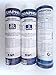 AQUAPHOR Kit da 3 filtri di Ricambio Set 3 filtri 2,5 x 10 '' SL (20 Micron + 5 Micron + Filtro Blocco Carbone) per depuratore Acqua, sistemi osmosi sottotop e filtri sotto-lavandino 10 Pollici