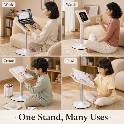 Image of SUNCHHAYA Book Reading Stand with Adjustable Height & Angle |Book Holder for Study, Writing & Laptop Use | Metal Base with Anti-Slip Support | Holds Books & Tablets (YD 22)