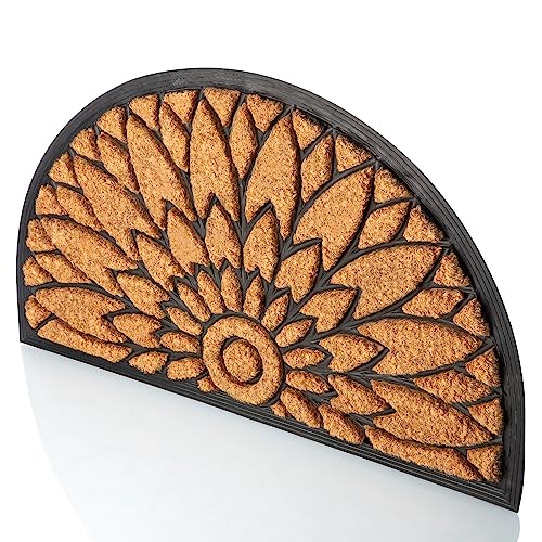 Mexpekil Igel-Fußmatte Halbrund 61x91cm - Rutschfeste Eingangsmatte Waschbar