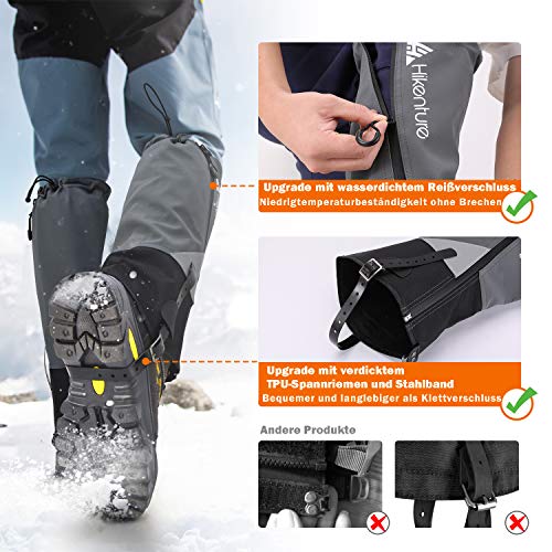 Hikenture-Gaiters-for-Hiking-Waterproof-Leg-Gaiters-with-Upgraded-Zipper-Design-Lightweight-Shoe-Gaiters-for-Men-Women-Dirt-Proof-Ripstop-Hiking-Gaiters-Breathable-Boot-Gators-for-Hunting