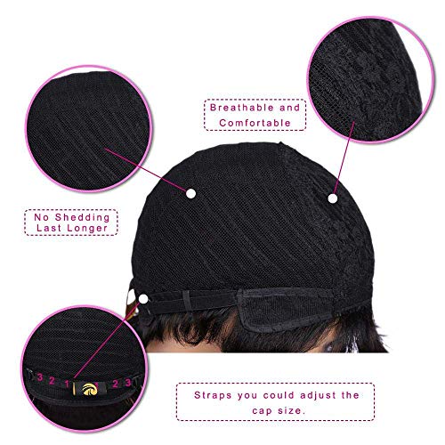 Perruque brésilienne cheveux humains courte Pixie lisse couleur 4 - 5