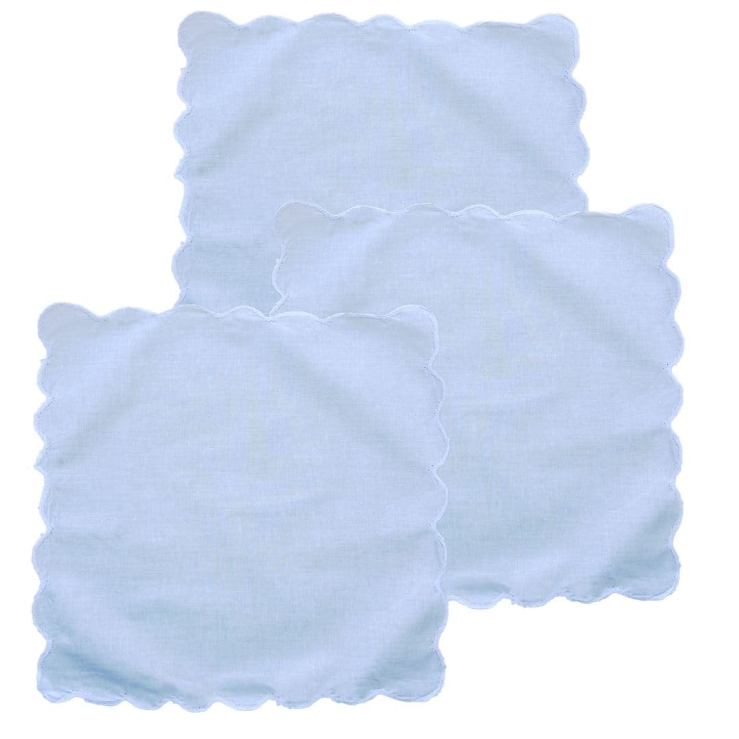 Premium Plain White Cotton Handkerchief for Men & Women | 100% Soft Cotton Hanky | Embroidered Scallop Border | Square 30x30 cm | Reusable Daily Use Pocket Hanky-image-23