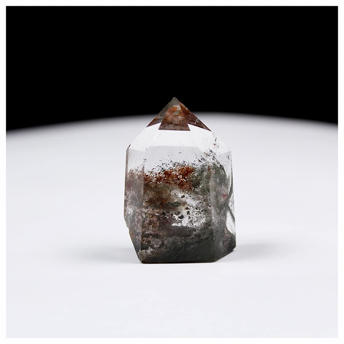 Columna de cristal fantasma de 30-40mm con punta hexagonal para decoración del hogar