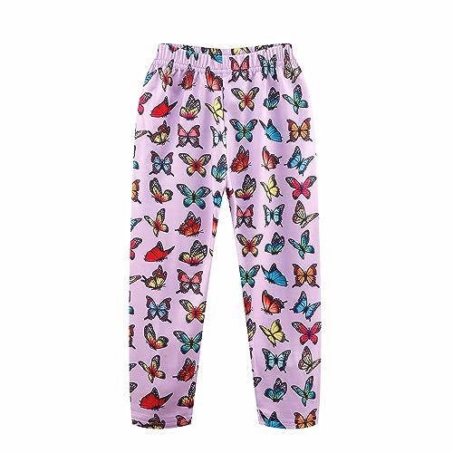 Girls Fall Winter Outfits Cartoon Animal Long Sleeve Crewneck Sweatshirt Top+Sweatpant 2 Piece Clothing Set 3-9T3