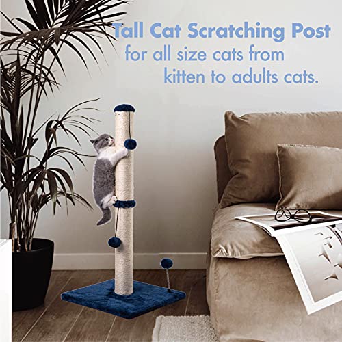 image for MECOOL 34“ Tall Cat Scratching Post Premium Basics Kitten Scratcher 