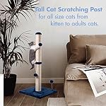 MECOOL 34“ Tall Cat Scratching Post Premium Basics Kitten Scratcher Sisal Scratch Posts Trees with Hanging Ball for Indoor Cats, Navy - Image 3