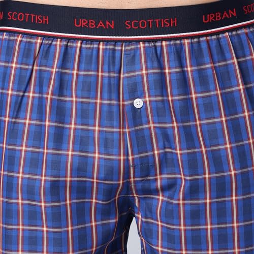 Image of Urban Scottish Men's Boxer | 100% Cotton | Regular Fit, Mid-Rise | Printed, Outer Elastic