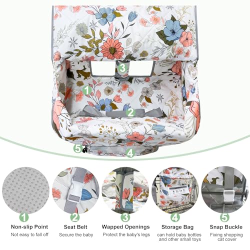 Shopping Cart Cover for Baby Unicorn Castle 2 In1 High Chair Cover Universal Fit Grocery Cart Cover for Baby Girl Shopping Cart Seat Covers Machine Washable