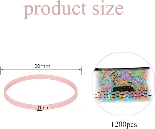 1200 Piezas Mini Gomas de Pelo, Coletero Elástico Bandas Suaves Multicolor, Para Niños, Cintas de Trenzado, Trenzas, Peinado de Boda y Más - 2