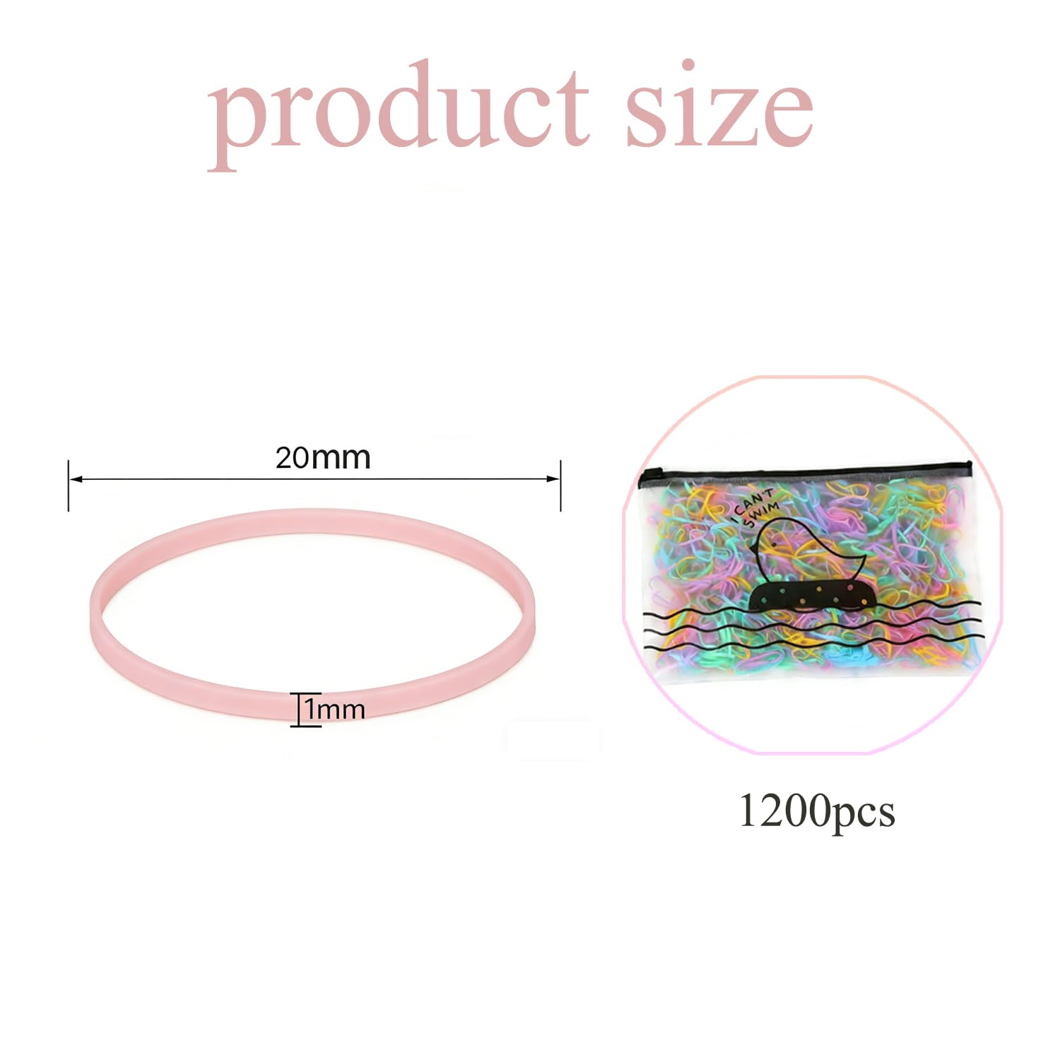 1200 Piezas Mini Gomas de Pelo, Coletero Elástico Bandas Suaves Multicolor, Para Niños, Cintas de Trenzado, Trenzas, Peinado de Boda y Más — view 2