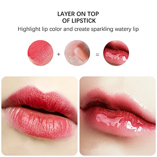 Yasovigi Hydrating Lip Oil Plumping Lip Tint Moisturizing Lip Gloss, Transparent Lip Balm Care Stick Nourishing Repairing Non-Sticky, Moisture&Lighten Lip Lines (Pink + Rosewood) #TOP6