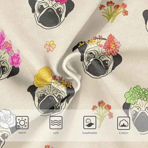 Cute Pugs Flower Beige Animal Girls Underwear Toddlers 2t Cotton Panties for Girl Animals Undies Kids Briefs3