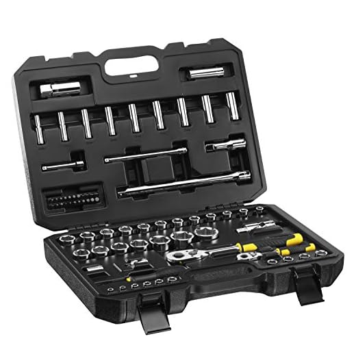 Stanley Fatmax Steckschlüssel-Set (72-teilig, ½“ und ¼“, 6-Kant, im Koffer mit Metalllaschen, für vielfältige Schraubarbeiten im Haus, der Werkstatt oder am Auto, Motorrad und Fahrrad) STMT82831-1