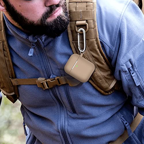 Moloppo Airpods Case Cover , Soft Silicone Protective Cover With Keychain For Women Men Compatible With Apple Airpods 2Nd 1St Generation Charging Case, Front Led Visible-Milk Tea #TOP7