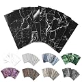 URCOLOR 32-Piece Peel and Stick Backsplash Wall Tile, 4"x 8" PVC Glossy Black Marble Stick on Subway Tiles for Kitchen, Bathroom, Laundry Room, Camper, Fireplace