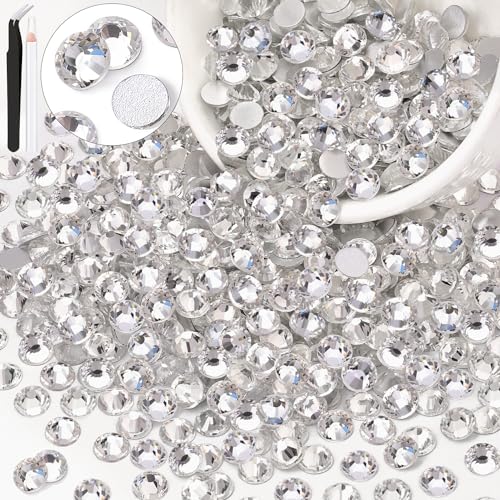 Image of 600PCS SS30 /6mm Crystal Glass Rhinestones for Bedazzling (Clear) | Flatback Rhinestones for Crafting DIY Nail Art Makeup Decoration, Gems Diomand Charms for Tumbler Shoes Clothing Mug