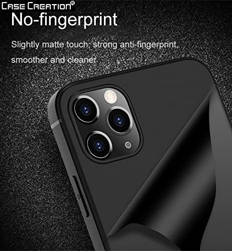 Image of Case Creation Compatible with Oppo Reno 4 Pro 2021 Back case, Oppo Reno 4 Pro Slim Flexible Smart Look case with 360 Camera All Angle Protection (Pure Black)