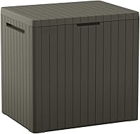 Vista 14 de Caja Keter City de resina, 30 galones, para almacenamiento al aire libre y mesa auxiliar para muebles de patio y accesorios de piscina y jardín