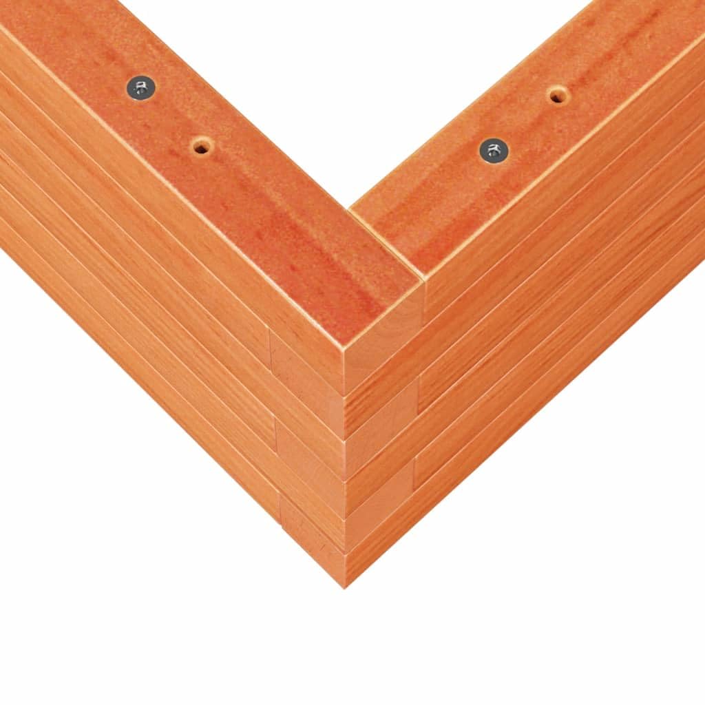 Macetero marrón cera de madera maciza de pino, 50 x 50 x 23 cm, maceta para jardín, terraza, balcón, alféizar de ventana, recipiente para plantas, hierbas, verduras, interior y exterior