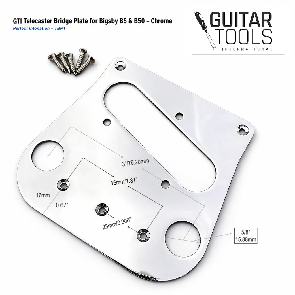 Tele Bridge Plate & 6-Saddle Bridge for Bigsby B5 and B50 - Chrome