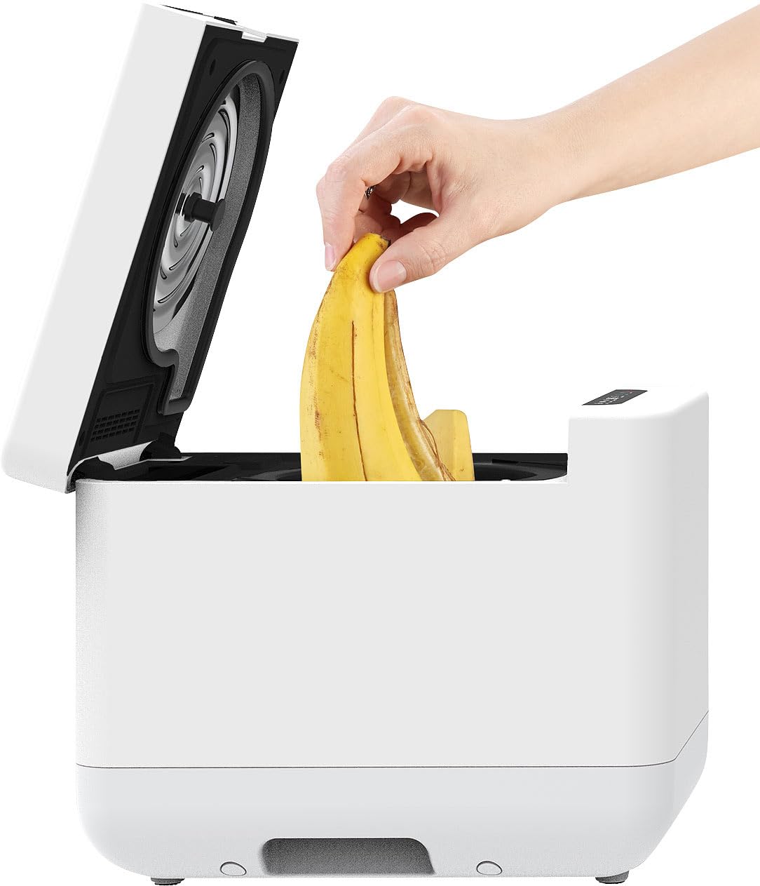 Rosenstein & Söhne Komposter: Elektrischer Kompostierer mit LCD-Display, 1,5 Liter, 350 W, Autoclean (Küchenkomposter elektrisch, Elektro Komposter, Geruch)