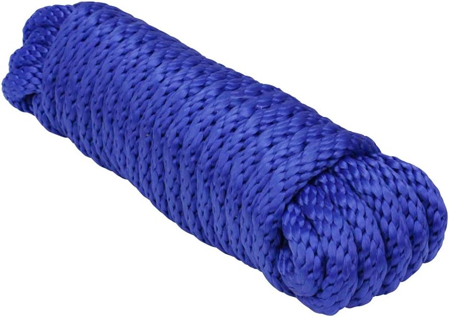 Extreme Max 3008.0049 Solid Braid MFP Utility Rope - 1/4" x 10', Blue